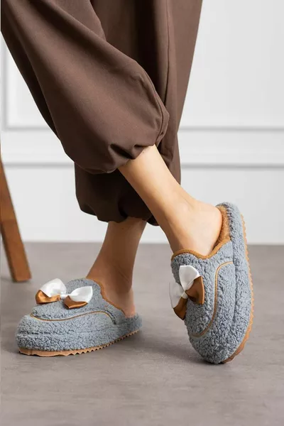 Modafrato ALMINA شبشب منزل نسائي داخلي نعال شتوية لا تصدر ضوضاء