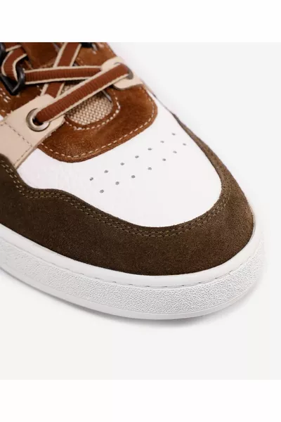 Segmented Leather Sneakers