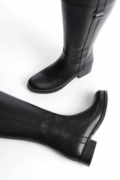 Dergas Siyah Hakiki Deri Günlük Binici Çizme