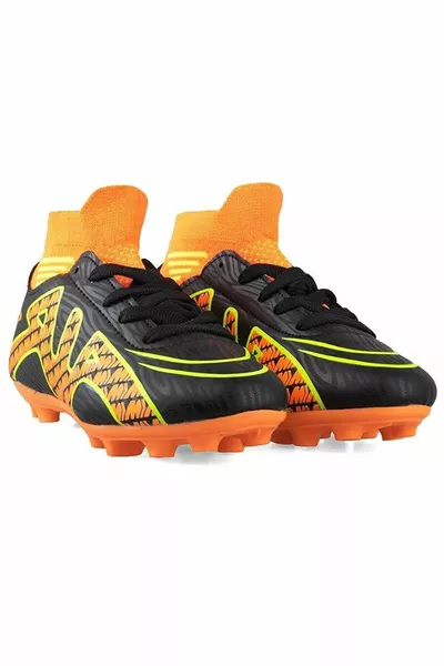  Zwart-Oranje Sokken Jongens Voetbalschoenen