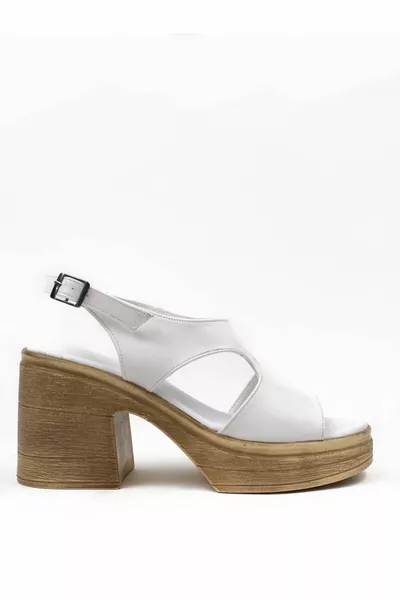 Onl Women Lende White High Heel Orthopedic Sole Sandals Lucest New