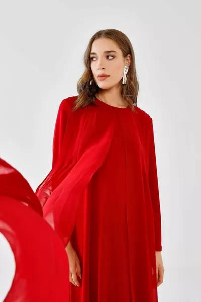 الشيفون مفصلة مساء اللباس بورجوندي