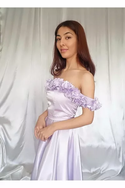 Robe de soirée en satin Robe de fiançailles de mariage