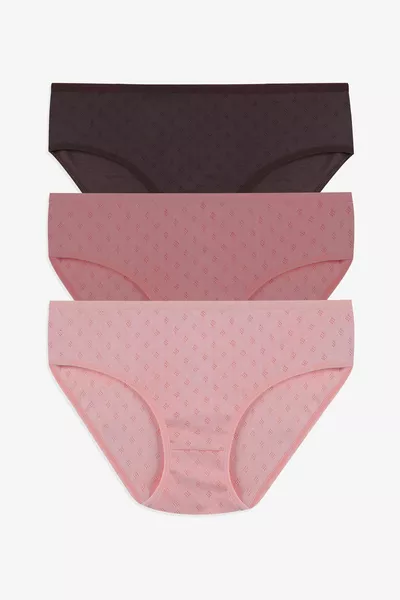 سروال نسائي عالي الخصر من القطن بنقشة جاكار ثلاثية