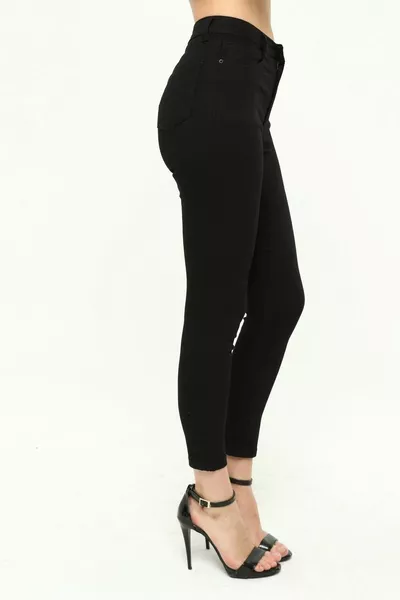 Женские джинсы с высокой талией, узкие брюки скинни с эластаном