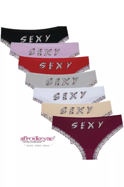 باك من 7 سراويل داخلية من البامبو بتصميم خاص مطبوع بالدانتيل (ناعم جداً)