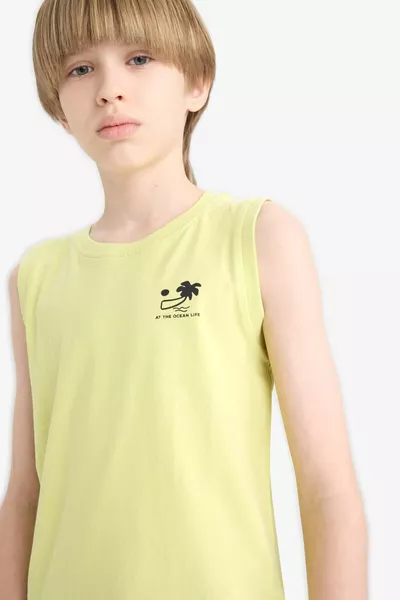 Boys' Bike Neck Printed Tank Top HS
