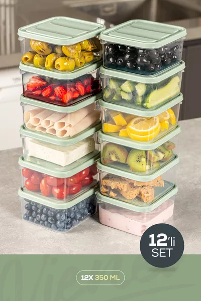 'li мл Холодильник Морозильник Органайзер Контейнер для хранения, подходящий для микроволновки и морозильника, мятный