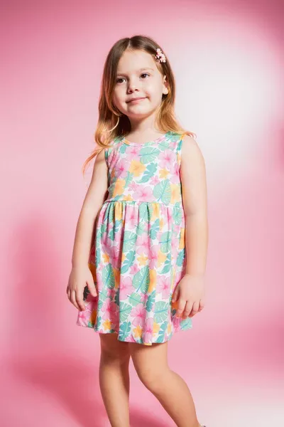 Ärmelloses Kleid für Mädchen mit Muster SM