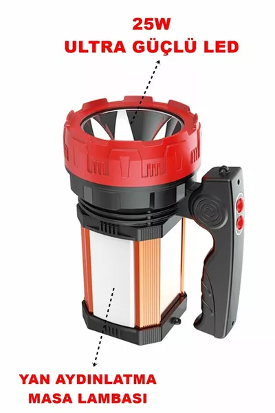 -yp w Ultra Powerful Rechargeable Flashlight Projector SOS+powerbank+usb Output+w Side Lighting