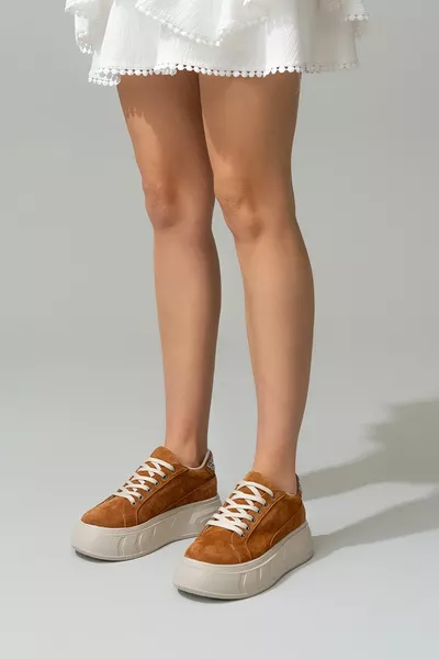Abalin Женские кроссовки Tan Suede