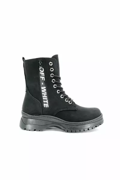 Moonlight Off Wihite Postal Damen Stiefel BLACK-SKIN