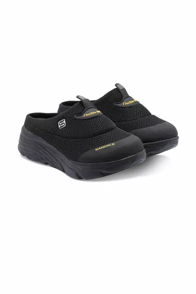 Noir Femmes Chaîne Monobande Sandales Pantoufles 