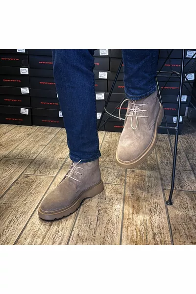 جلد طبيعي من جلد الغزال المنك غير زلة أحذية رجالية وحيدة