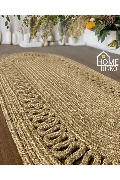 Джут, Плетёная, Декоративная Скатерть, Дорожка  см, Американская Сервировка, Чехол для Стола, Стиль Бохо