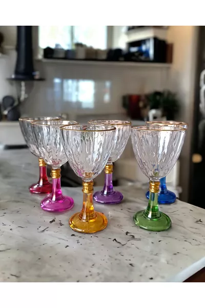 Новогодний набор для воды Chris Cam из 6 стаканов коричневого цвета