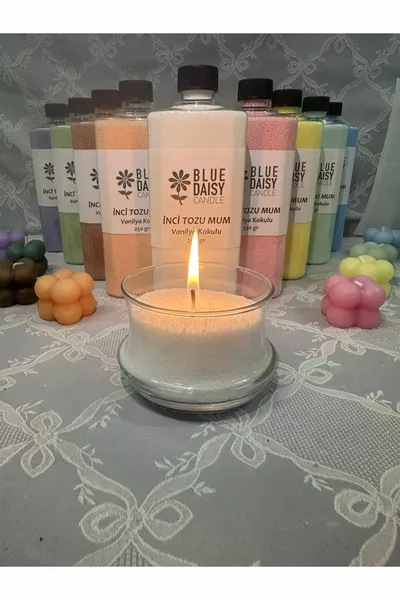 شمعة بودرة اللؤلؤ ( فتيلة) بنكهة الفانيليا، وزن  جرام