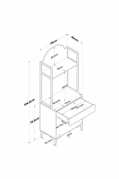Rani  Angolo Caffè Illuminato Mobile da Cucina Multiuso con Cassetti e Cestino Noce - Bianco