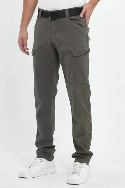 Erkek Rahat Kesim Pamuklu Koyu Çağla Renk Tactical Taktik Kargo Pantolon