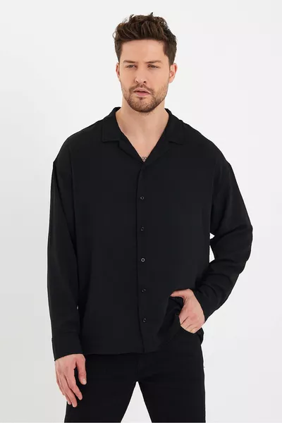 Мъжка бяла ленена риза Aerobin Loose Fit Oversize Изтъркана риза