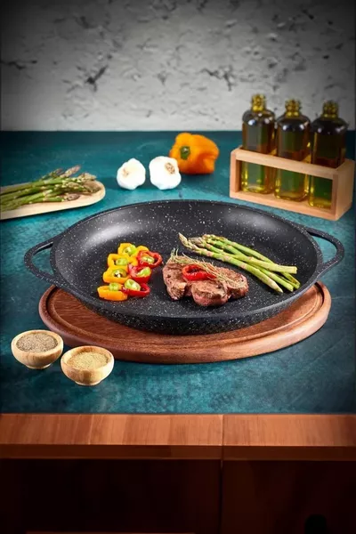 Granit Döküm Gözleme Saç Kavurma Tavası  Cm