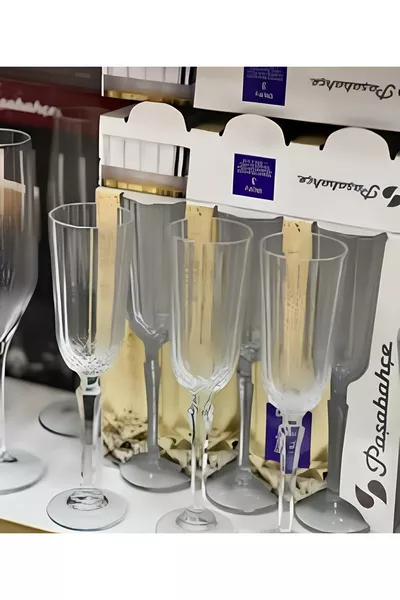 Diony  Verre à pied pour flûte - Lot de 6 verres originaux. Livrés en boîte