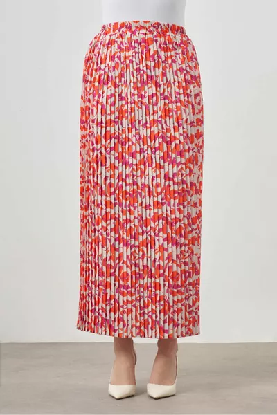 تنورة زهرة الرمان النباتية منقوشة مطوي