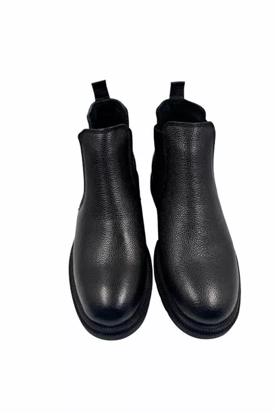 MEN'S GENUINE LEATHER SHORT ROUND TOE BOOTS