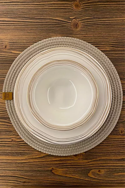 6 Pieces Straw Supla American Serving Plate Base  cm + 1 piece Bread basket  cm