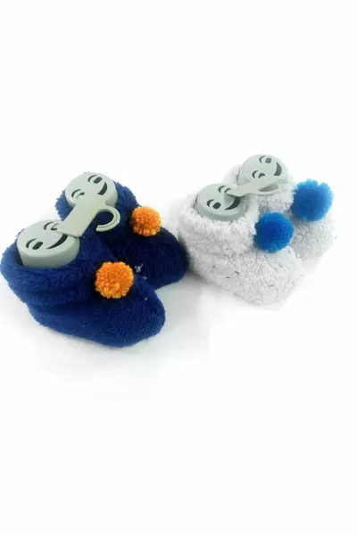 BABY BOY NAVY WITH POMPOMS AND WHITE COLORED 2-PACK FIRST STEP PANTS  MONTHS