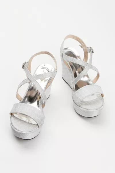 Women's Special Glitter Material Padded Heels Evening Dresses