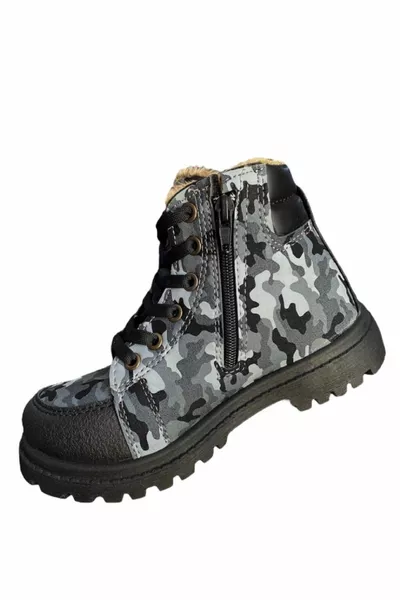 Boys' Zippered and Lace-Up Non-Slip Sole Boots