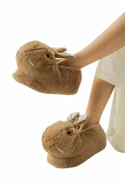 Plush Rabbit Figure Non-Slip and Does Not Make Noise Home Panduf BROWN