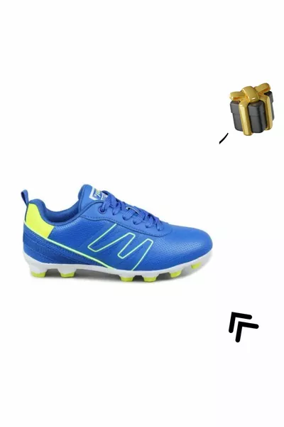  Scarpe da calcio per ragazzi nero-blu-giallo Pacchetto regalo per la nuova stagione