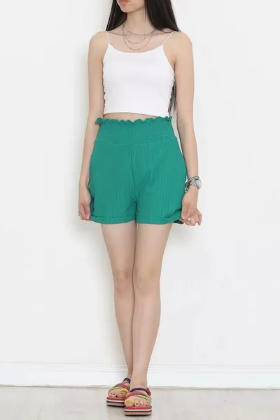 Ластични шорти за талия зелени