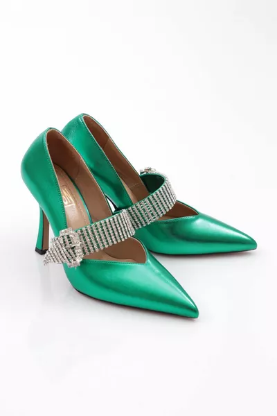  Women's Stone Belt Buckle Evening Dress Heels