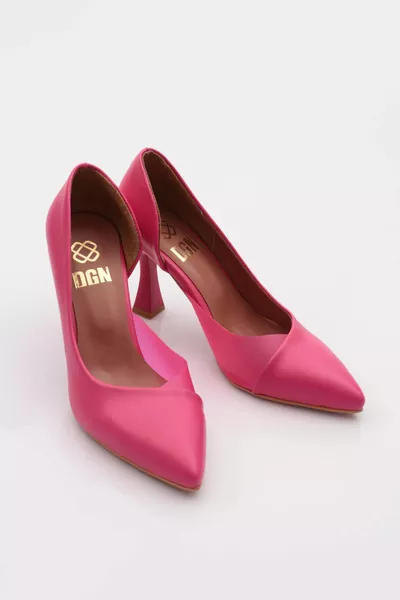 y Damen mit spitzer Zehenpartie, niedrig geschnittener Seite Transparente High Heels