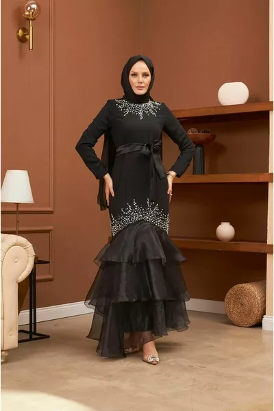 Вечерна рокля Feride - черна