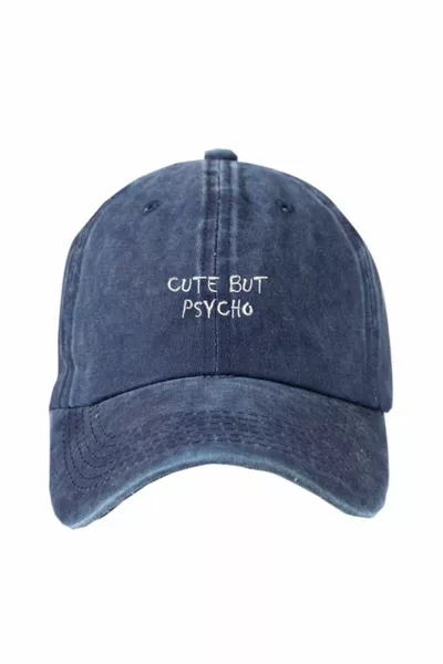 Cute But Psycho Wash-Down Baseball Cap