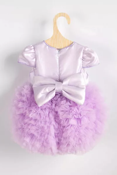 Люлякова рокля на принцеса с къс ръкав - Lina