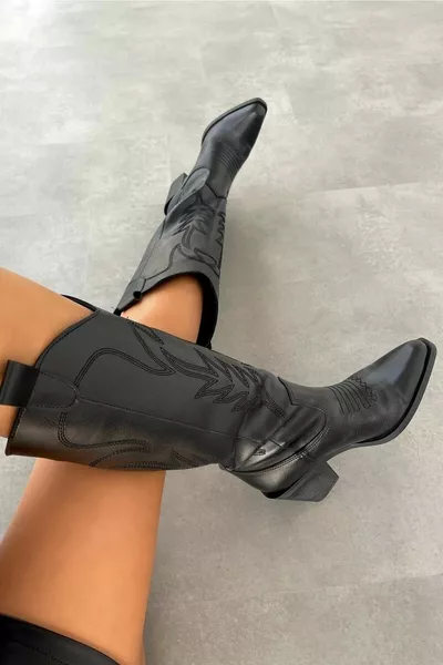 Cowboy Damen Stiefel - Schwarz