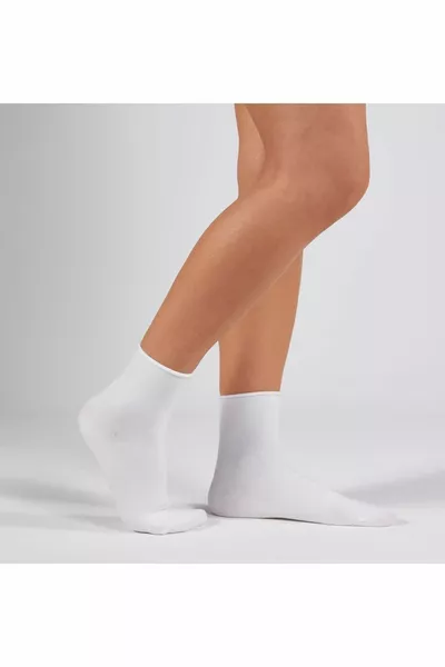 Chaussettes Quart Half Socket Femme Modal Elastic-Free Seamless Blanc