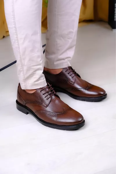 Genuine Leather Lace-Up Classic Shoes