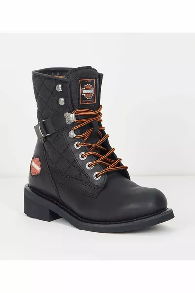 هارلي ديفيدسون حذاء جلدي نسائي جديد أسود