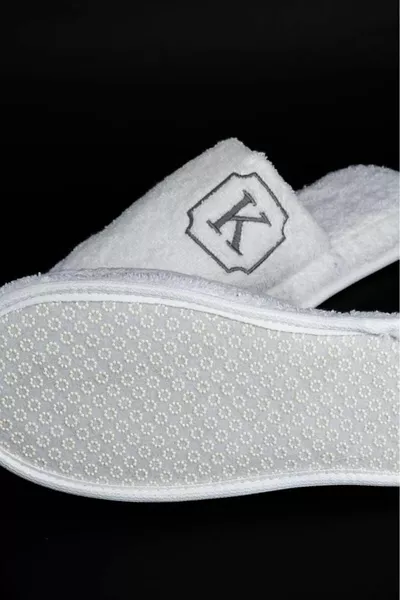 K Lettre Serviette Bain Spa Maison Hôtel Maternité Pantoufles Pantoufles Semelle Épaisse Pantoufles