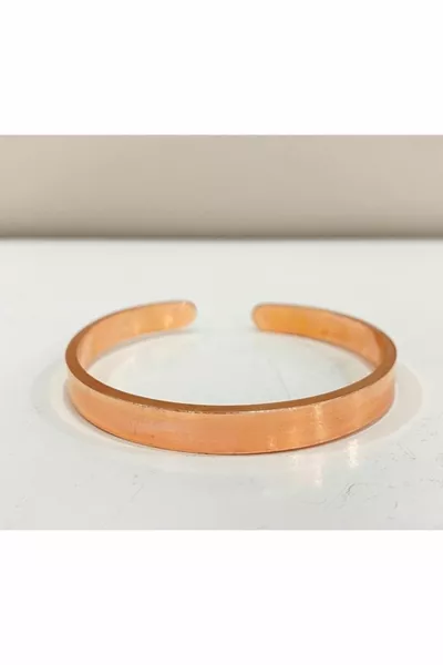 Her Bileğe Uygun 2 Adet % El Yapımı Saf Bakır Hediyelik Bileklik