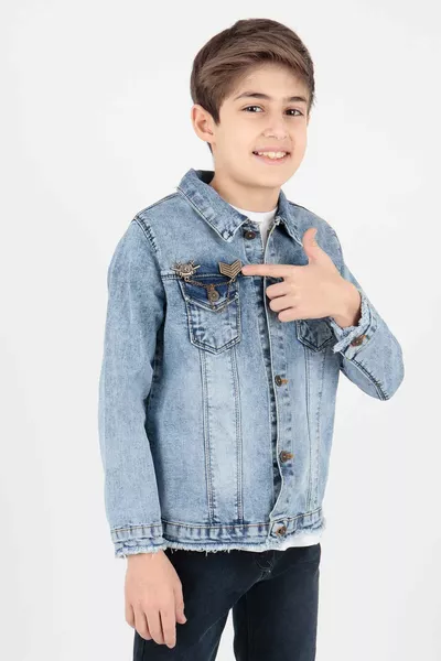 Bambino Ragazzi Jean Giacca Sartiame Dettagliato 