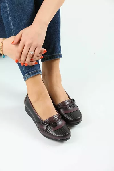 Дамски бордо цвят класически обувки Ортопедични балетни обувки Обувки за майка Обувки Дамски ежедневни обувки