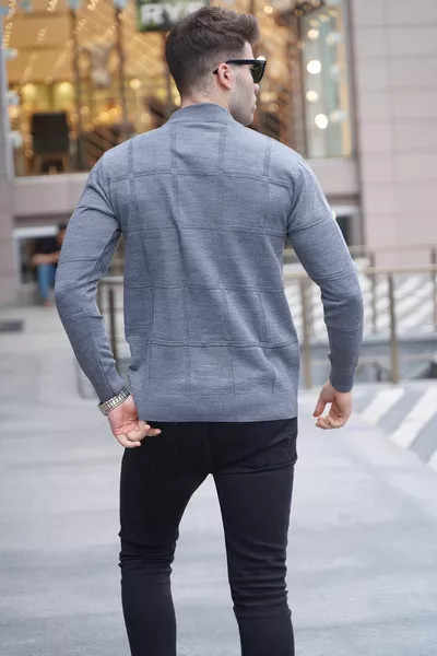 Anthracite Turtleneck Knit Sweater 