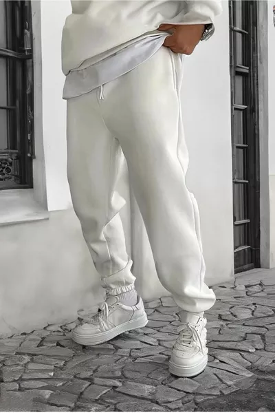 Smile Face Weiße Jogginghose -